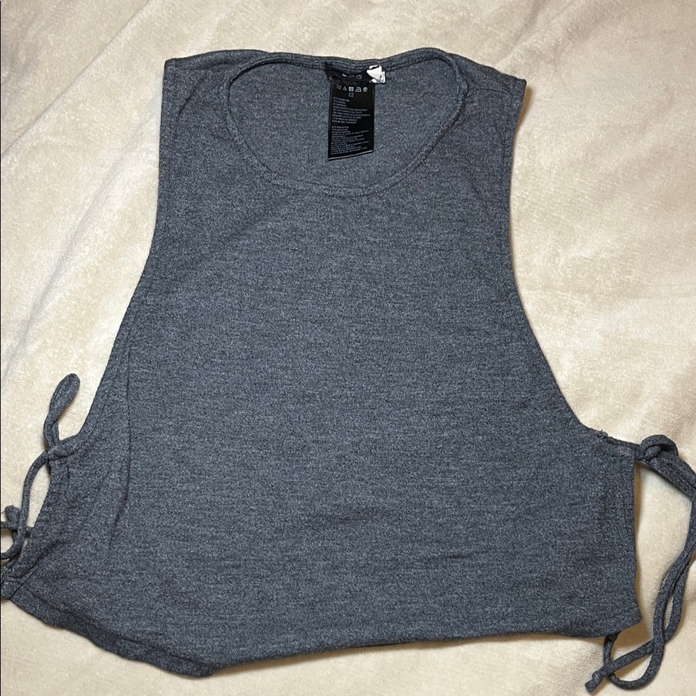 Gray cropped top